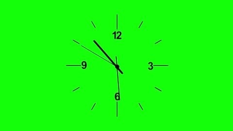 Clock Animated on Chroma Key for Compositing Stock Footage 340462333