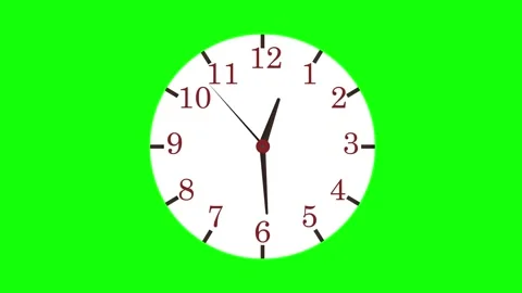 Clock Animated on Chroma Key for Compositing Stock Footage 340462350