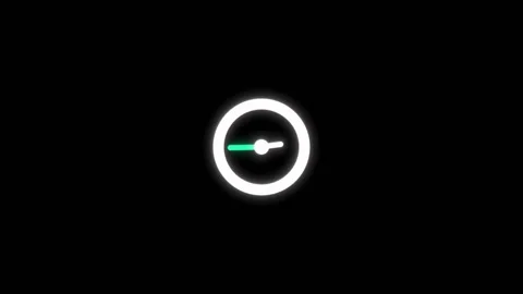 Clock animated digital vector sign neon green time clock Vídeo Stock 341276158