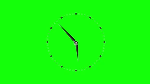 Clock Animated on Green Screen Chroma Key Background Video stock 337099546