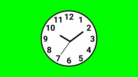 Clock animated green screen video Stock Footage 322914373