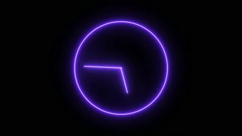Clock animated purple color Stock Footage 213741771