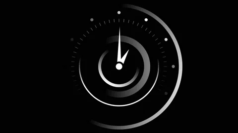 Clock Animation in 12 Hour Loop animation with optional luma matte. Alpha Lum Video stock 136514510