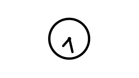 Clock Animation in 12 Hour Loop animationbackground white.4K Stock Footage 311871891