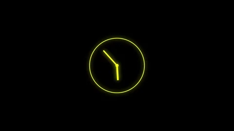 Clock animation in 12 hour loop animation. alarm clock icon concept. Stock Footage 331653619