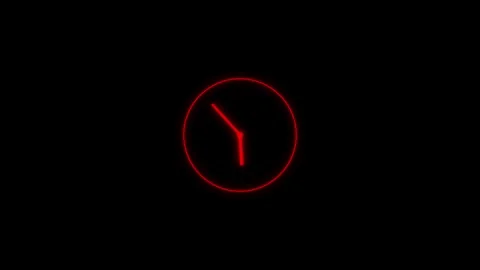 Clock animation in 12 hour loop animation. alarm clock icon concept. Stock Footage 331653626