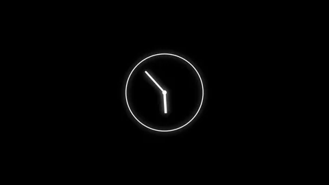 Clock animation in 12 hour loop animation. alarm clock icon concept. Stock Footage 331653632