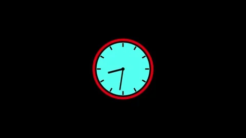 Clock animation in 12 hour loop animation. alarm clock icon concept. Video stock 331653637