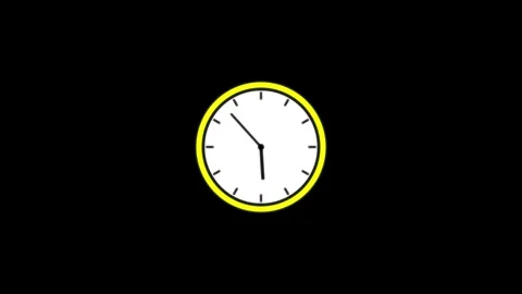 Clock animation in 12 hour loop animation. alarm clock icon concept. Stock Footage 331653640