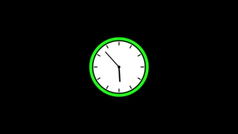 Clock animation in 12 hour loop animation. alarm clock icon concept. Stock Footage 331653648