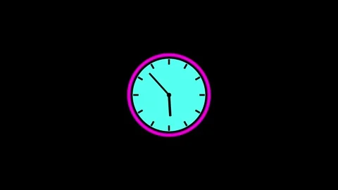 Clock animation in 12 hour loop animation. alarm clock icon concept. Stock Footage 331653649