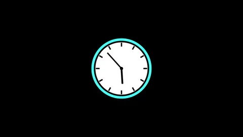 Clock animation in 12 hour loop animation. alarm clock icon concept. Stock Footage 331653650