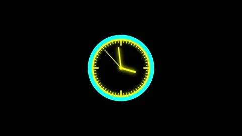 Clock animation in 12 hour loop animation. alarm clock icon concept. Stock Footage 331653653