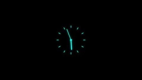 Clock Animation in 12 Hour Loop animation with optional luma matte. Stock Footage 331653673
