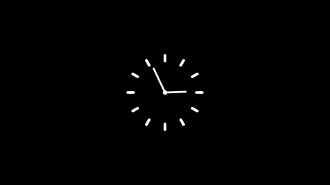 Clock animation in 12 hour loop animation. alarm clock icon concept. Stock Footage 332582321