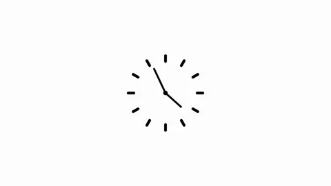 Clock animation in 12 hour loop animation. alarm clock icon concept. Stock Footage 332582324
