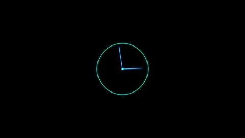 Clock animation in 12 hour loop animation. alarm clock icon concept. Stock Footage 332582447