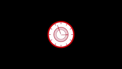 Clock animation in 12 hour loop animation. alarm clock icon concept. Video stock 332582448