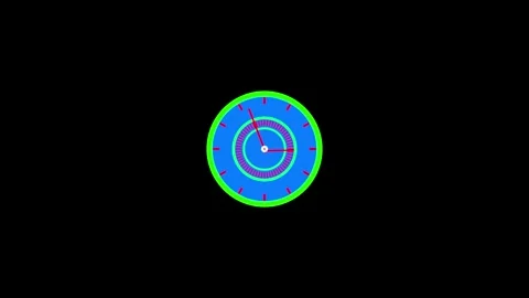 Clock animation in 12 hour loop animation. alarm clock icon concept. Stock Footage 332582452