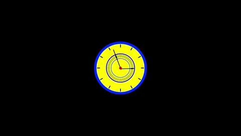 Clock animation in 12 hour loop animation. alarm clock icon concept. Stock Footage 332582456