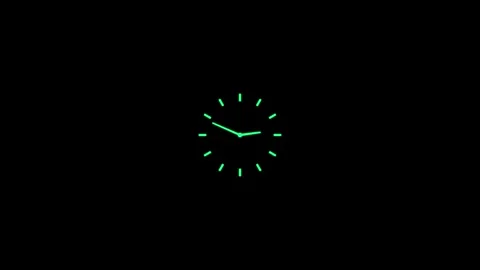 Clock Animation in 12 Hour Loop animation with optional luma matte. Vídeo Stock 332582506