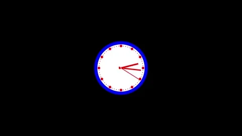 Clock Animation in 12 Hour Loop animation with optional luma matte. Stock Footage 332582537