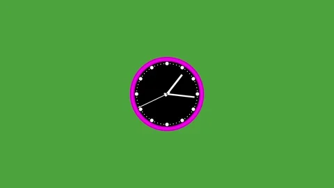Clock Animation in 12 Hour Loop animation with optional luma matte. Stock Footage 332583008
