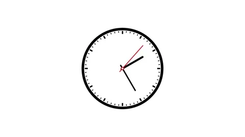Clock animation 12 hours white background. Stock Footage 336977890