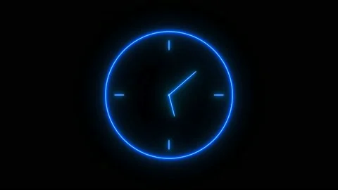 Clock animation blue Stock Footage 214138710