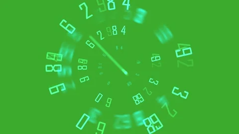 Clock animation that expresses the rapidly passing time and hours on green scree Stock Footage 315072937