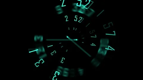 Clock animation that expresses the rapidly passing time and hours on black backg Stock Footage 315072940