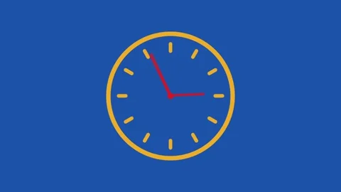 Clock animation isolated on blue background . Clock time lapse animation Stock Footage 327734418