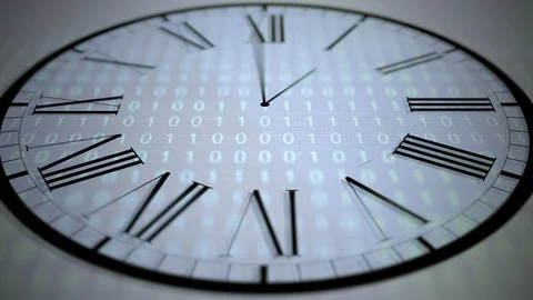 Clock Animation Series - Information Binary Code Concept Stock Footage 101719148