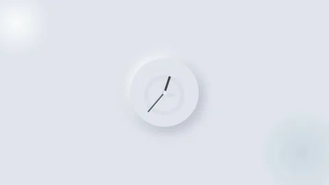 Clock animation ticking with rotating hands on a clean minimal white background Stock-Footage 345013401