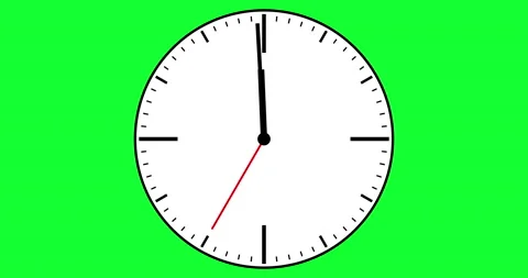 Clock animation with ticking second hand, the last 30 seconds until 12 Stock Footage 164289850