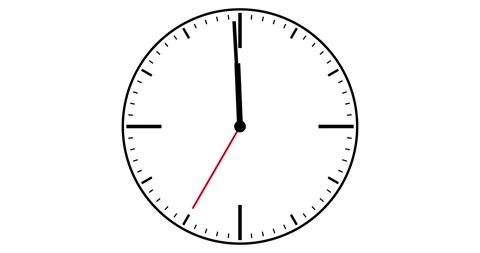 Clock animation with ticking second hand, the last 30 seconds until 12 Stock Footage 164291173