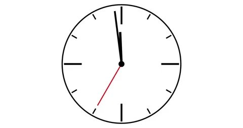 Clock animation with ticking second hand, the last 30 seconds until 12 Stock Footage 164291638