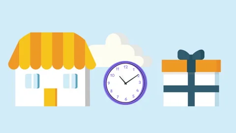 Clock Animation of the Time the Order Arrives at Home Video stock 308751313