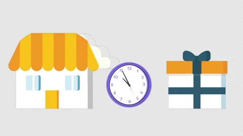 Clock Animation of the Time the Order Arrives at Home Alpha Channel Video stock 308751316