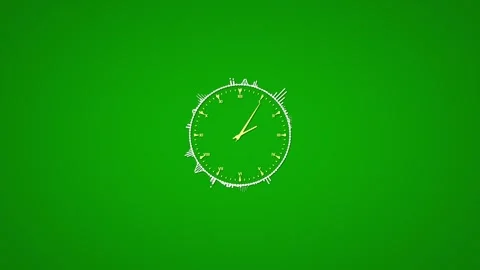 Clock animation video abstract audio visualizer effect on green screen. Stock Footage 276981345