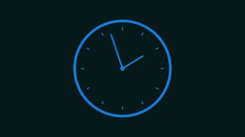 Clock Animation Video. clock icon with moving arrows in 12 hour loop 4K. Stock Footage 265860431