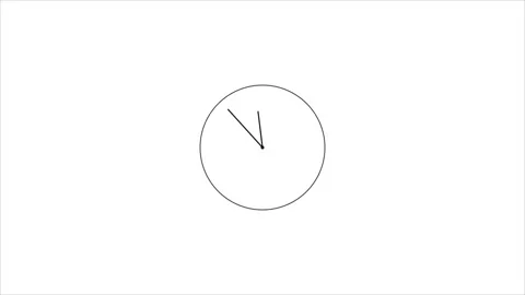 Clock Animation Video. clock icon with moving arrows in 12 hour loop 4K video Stock Footage 312184664