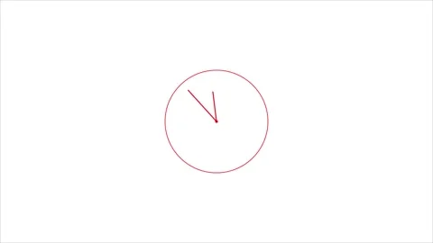 Clock Animation Video. clock icon with moving arrows in 12 hour loop 4K video Stock Footage 312184669