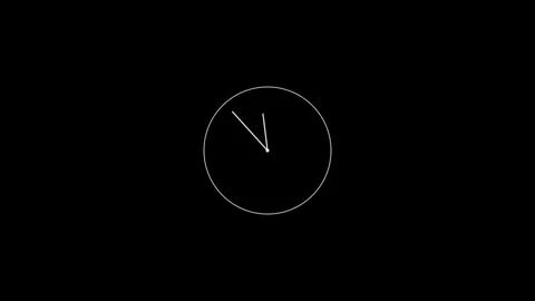 Clock Animation Video. clock icon with moving arrows in 12 hour loop 4K video Stock Footage 312184671