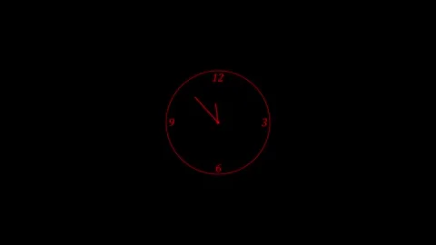 Clock Animation Video. clock icon with moving arrows in 12 hour loop 4K video Stock Footage 312184674