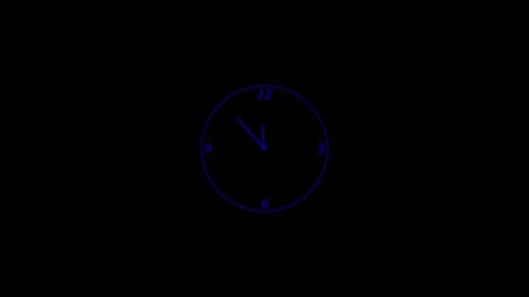 Clock Animation Video. clock icon with moving arrows in 12 hour loop 4K video Stock Footage 312184676