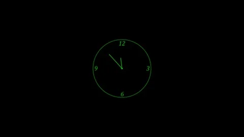Clock Animation Video. clock icon with moving arrows in 12 hour loop 4K video Stock Footage 312184678