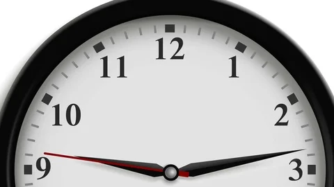 Clock animation in a white background, the half clock is visible Stock Footage 116465688