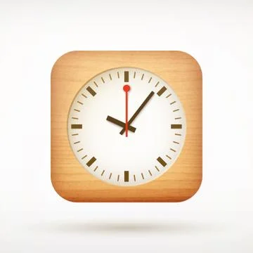 Clock app icon on rounded corner square Illustrazione stock
