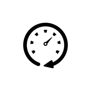 Clock Arrow Flat Vector Icon Stock Illustration